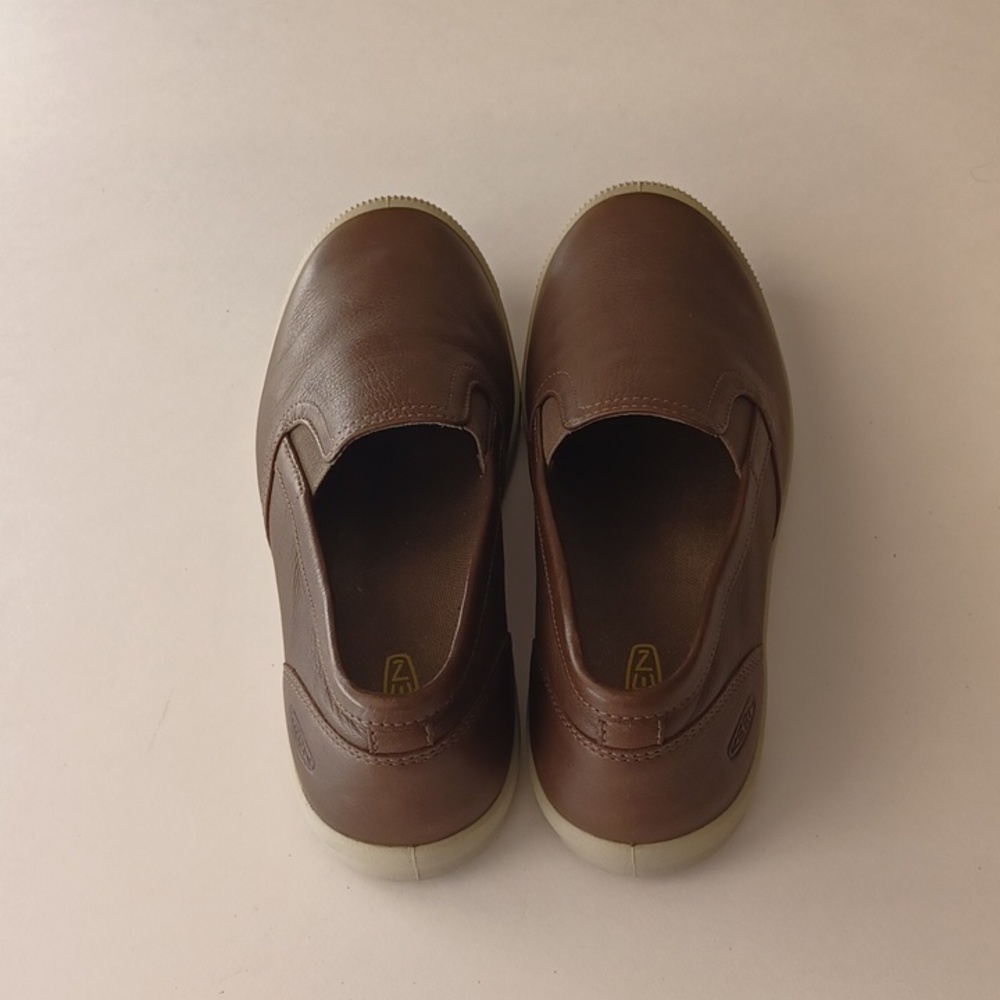 Keen Lorelai Slip On Leather Shoes Sneakers SZ 8.5 Brown Walking Hiking Comfort - Picture 2 of 13